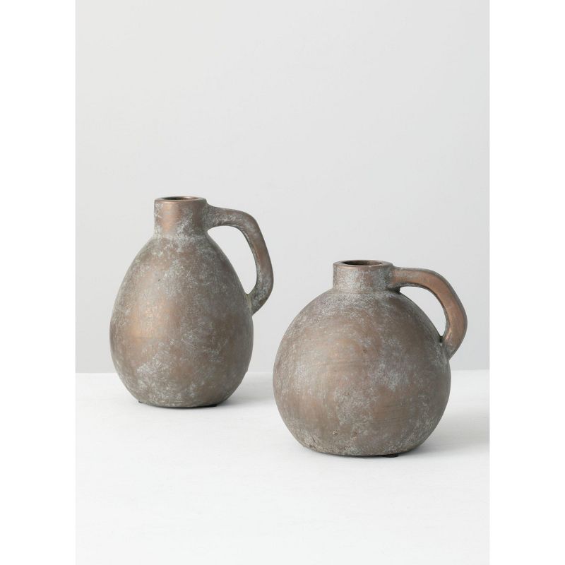 Sullivans Set of 2 Jug Vases 7.25"H & 6"H brown, 1 of 7