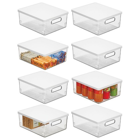 Mdesign Linus Formbu Clear Plastic Stackable Storage Organizer Bin