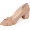BLISSFUL STEP Women's Pointed Toe Chunky Heel Slip On Pumps - 3 of 3