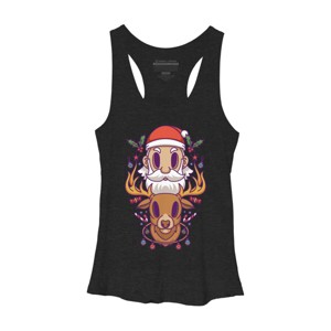 Women's Design By Humans Santa and The Reindeer By PentoolKnight Racerback Tank Top - 1 of 3
