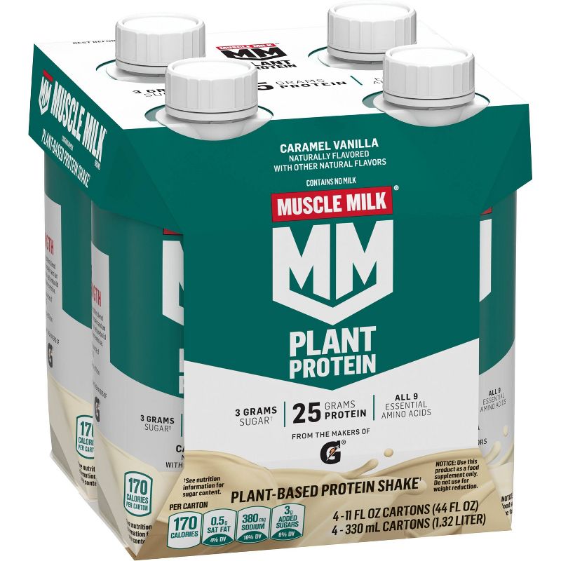 Muscle Milk Plant Caramel Vanilla Protein Shake - 44 fl oz, 2 of 5