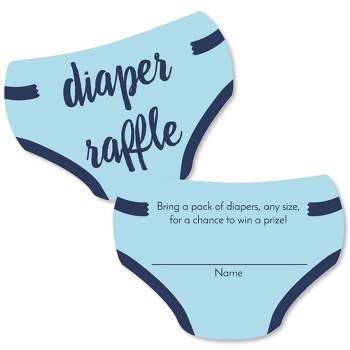 Big Dot of Happiness Baby Boy - Diaper Shaped Raffle Ticket Inserts - Blue Baby Shower Activities - Diaper Raffle Game - Set of 24