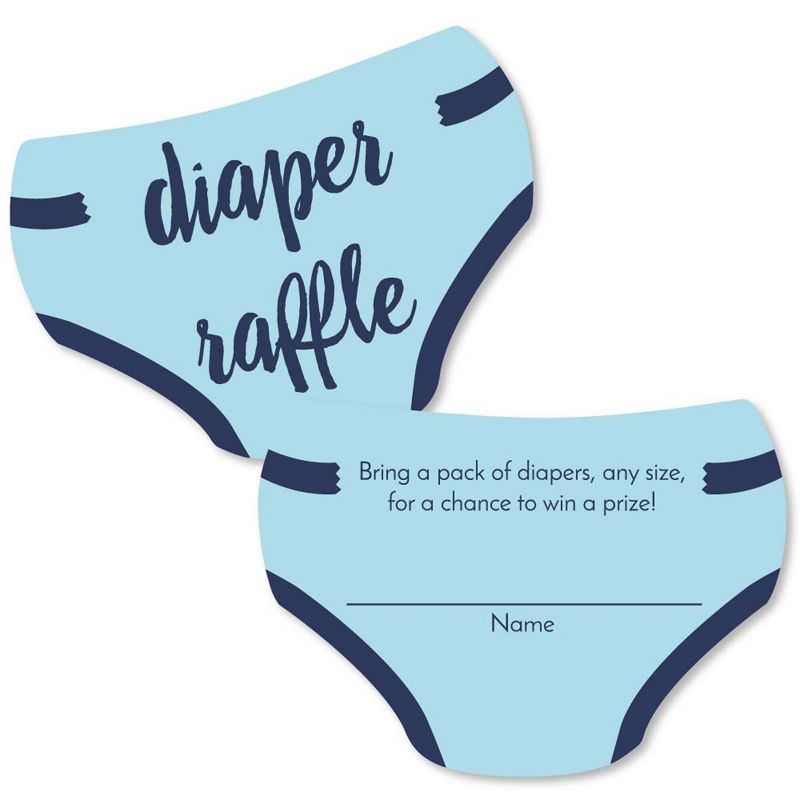 Big Dot of Happiness Baby Boy - Diaper Shaped Raffle Ticket Inserts - Blue Baby Shower Activities - Diaper Raffle Game - Set of 24, 1 of 5