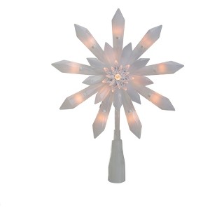 Northlight 9-Inch Lighted White Snowflake Christmas Tree Topper - Clear Lights - 1 of 4