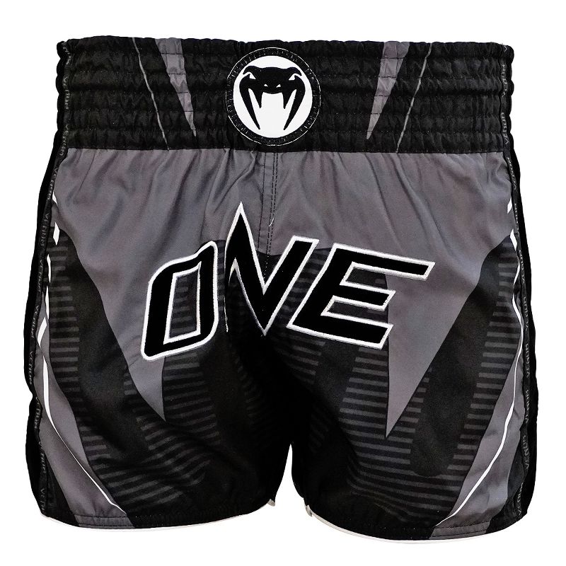 Venum One FC 3.0 Muay Thai Shorts - Black/White, 1 of 3