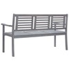 vidaXL Patio Furniture 3 Seater Outdoor Patio Bench Gray Solid Wood Eucalyptus - 4 of 4