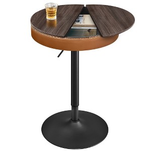 VASAGLE EKHO Collection - Height Adjustable Round Bar Table with Storage - 1 of 4