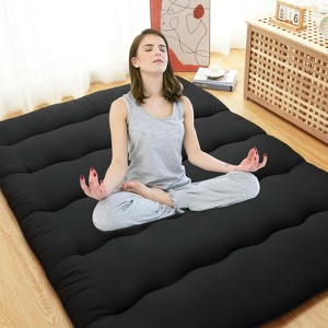 Japanese Floor Futon Mattress, Japanese Tatami Mat Folding Futon Mattress Sleeping Mattress Pad for Adults Kids, Roll Up Camping Mattress - 1 of 4