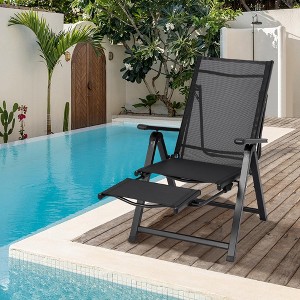 COZONY Outdoor Folding Chair with Footrest 10-Position Adjustable Reclining Lounge Chair Textilene Mesh Oversized Camping Chair 330lbs Capacity - 1 of 4