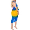 LA LEELA Summer Beachwear Sarong Swimsuit Coverups for Women Chiffon Long Beach Wraps Skirt Swim Cover Up Sheer Scarf Sarong One Size Blue,Solid - 4 of 4