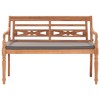 vidaXL Bench Dark Grey Cushion, Teak Wood Teak Wood, Fabric 47.2 in - 2 of 2