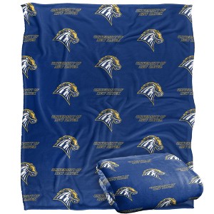 University Of New Haven Logo Pattern Silky 50x60 Blanket, 1 Sided - 1 of 4