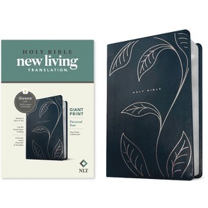 NLT Personal Size Giant Print Bible, Filament Enabled (Leatherlike, Navy Vines, Red Letter) - Large Print (Leather Bound) - 1 of 1
