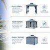 Hardtop Gazebo with Galvanized Steel Roof, Aluminum Frame Gazebo with Curtains and Netting, Outdoor Patio Gazebo Double Roof for Garden-Koiai - 4 of 4
