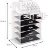 Sorbus 2 Piece Acrylic Makeup and Jewelry Storage Organizer Case (6 Drawers and Lipstick Tray) - 3 of 4