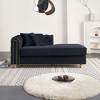 84.65" Chesterfield Velvet Sofa with Gold Trim - 2 of 4