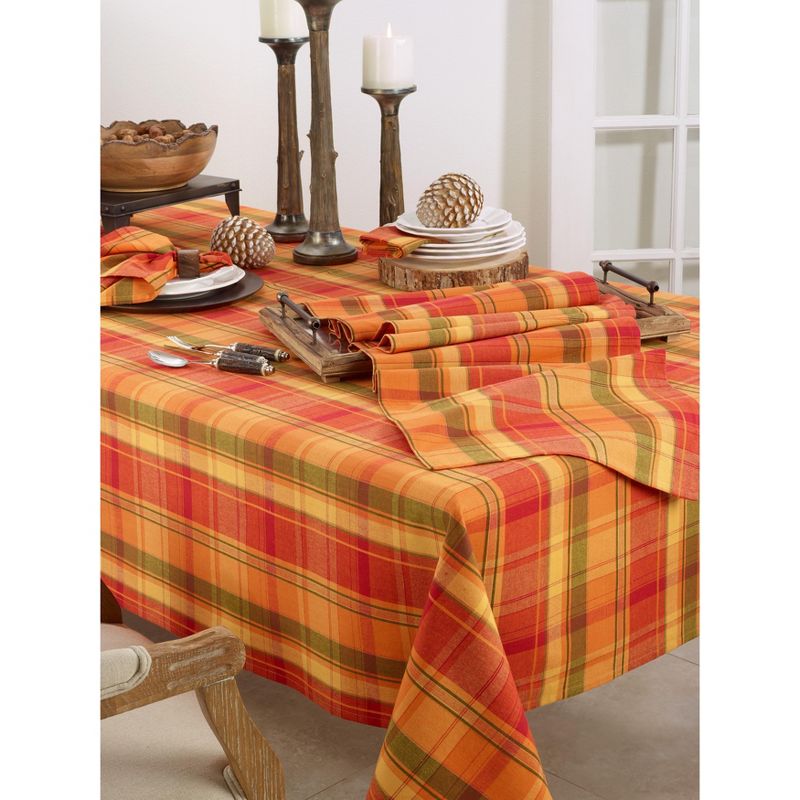 Saro Lifestyle Harvest Plaid Table Tablecloth, 3 of 5