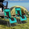 Costway 2PCS Folding Zero Gravity Chair Padded Lounge Chair w/ Beech Armrests Turquoise/Blue/Grey - 2 of 4