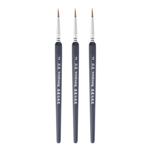 Unique Bargains Detail Nylon Miniature Painting Brush 3 Pcs - 1 of 4