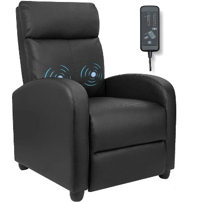 LACOO Faux Leather Home Theater Recliner with Massage Backrest