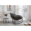 CAVINAS Cotton Rattan Glider Rocking Chair with Mid-Height Backrest,Upholstered Rocking Chair,Nursery Accent Chair for Bedroom - 4 of 4