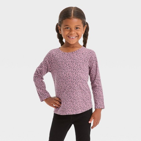 Toddler Girls' Leopard Long Sleeve T-shirt - Cat & Jack™ Purple