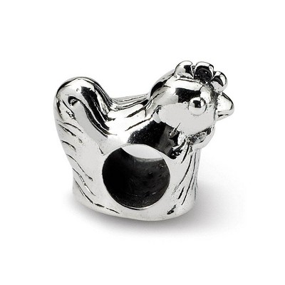 Black Bow Jewelry Sterling Silver Chicken Bead Charm
