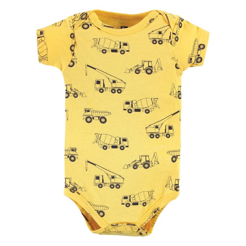Hudson Baby Infant Boy Cotton Bodysuits, Construction 3-Pack, 5 of 7