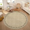 Washable Scalloped Rug Modern Neutral Living Room Rugs - 2 of 4
