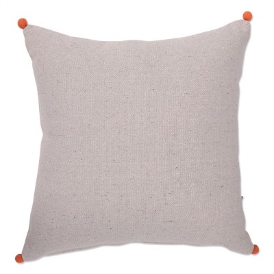 18" Orange Geometric Cubes Cotton Square Throw Pillow