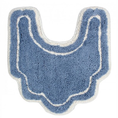 20"x20" Allure Collection Blue Cotton Tufted Contour Bath Rug - Home ...