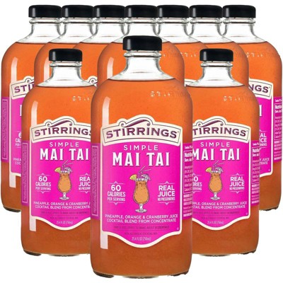 Stirrings Simple Mai Tai Cocktail Mix 750ml Bottles - Real Juice No Preservatives - 60 Calories - Drink Mixer