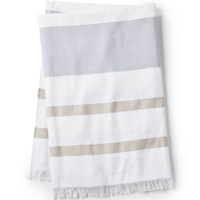 Lands' End Turkish Beach Blanket -  - Pale Flax Ticked Stripe