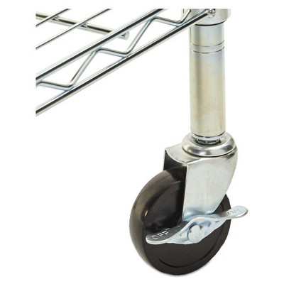 Silver 75" Portable Wire Shelving Garment Rack with Hanging Rod