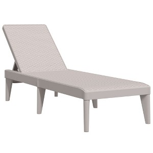 vidaXL Sun Lounger Cappuccino 73.2"x23.6"x11.4" Adjustable Backrest PP Rattan Finish - Garden/Patio Furniture - 1 of 4