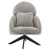 Corduroy Swivel Upholstered High Back Accent Chair with Pillow and Thick Cushion - 2 of 4