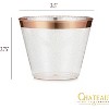 Chateau Glasses 100 Rose Gold Cups 9Oz - Rose Gold Glitter With A Rose Gold Rim - Premium Disposable Party Cups - 3 of 4
