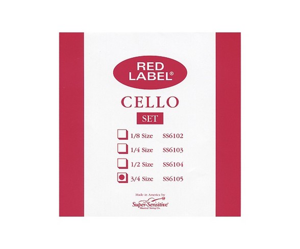 Super Sensitive Red Label Cello String Set 3/4