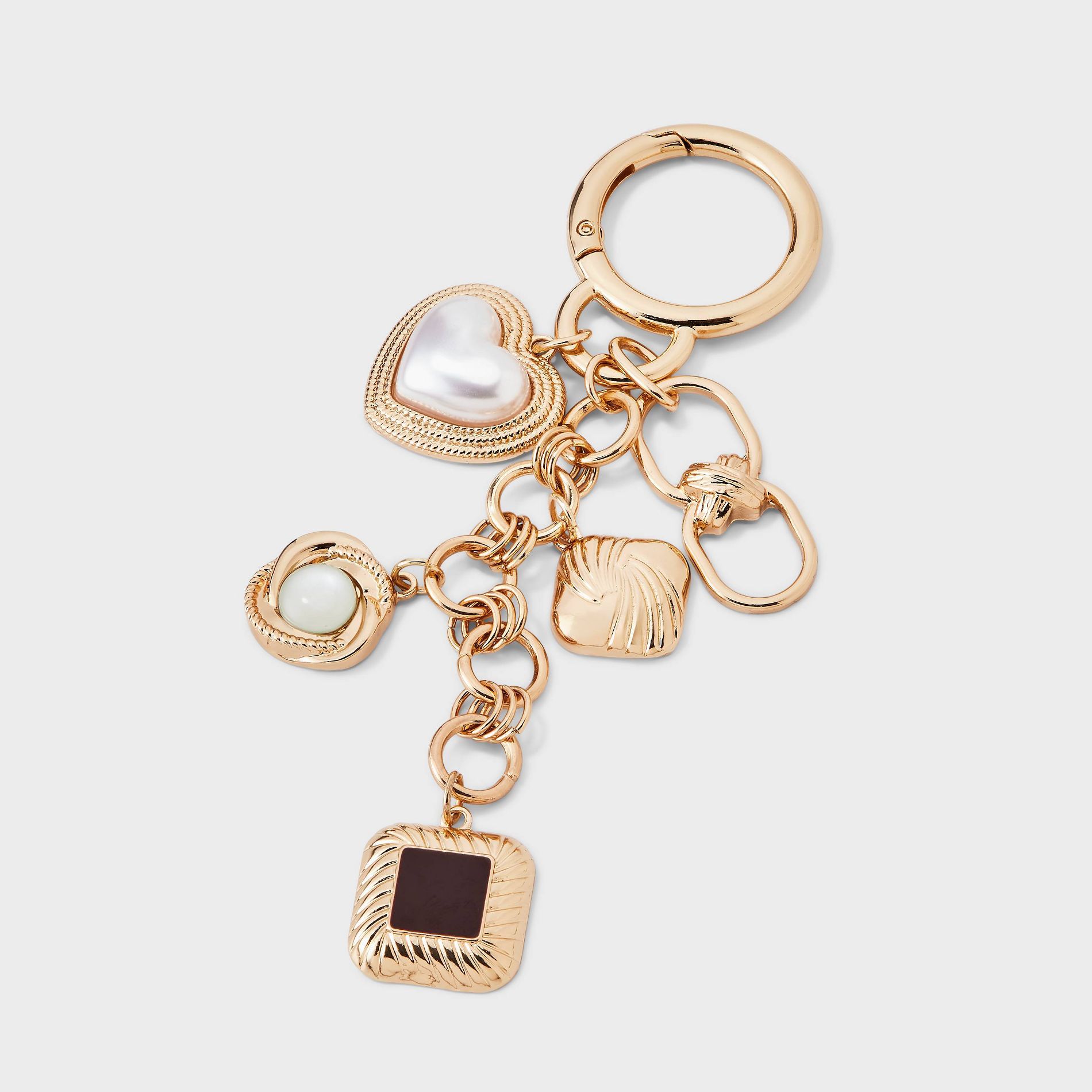 Mixed Simulated Pearl Bezel Dangle Bag Charm - A New Day™ Gold