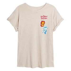 Women's - The Year Without a Santa Claus - Heat Miser Cold Miser Oversized Graphic T-Shirt - 1 of 4