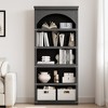 Farmhouse Arched Bookcase, 68.7" Tall Bookshelf w/ Arche Design, Wooden Arch Bookshelf with Wooden Base, 5 Tier Book shelf for Living Room Office - 3 of 4