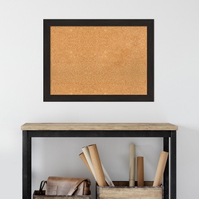 Espresso Framed Natural Cork Bulletin Board 32" x 24"