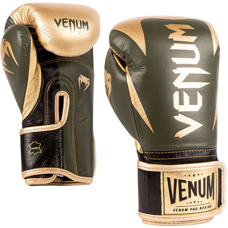 Venum Hammer Pro Hook and Loop Boxing Gloves - Khaki/Gold, 2 of 3