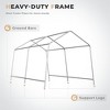 EROMMY Portable Outdoor Storage Shelter, Heavy Duty Carport w/Roll-up Doors & Ventilated Windows, Portable Garage Tent Shelter - 8' x 14' - Grey - 4 of 4