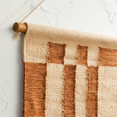 24&#34; x 36&#34; Hand Woven Jute/Polyester Wall Art with Wooden Dowel - Threshold&#8482;