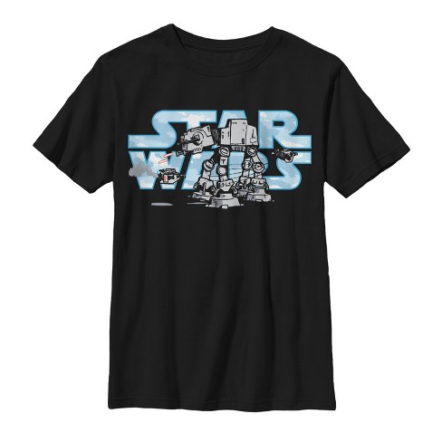 Boy's Star Wars Cartoon At-at Journey T-shirt - Black X Large : Target