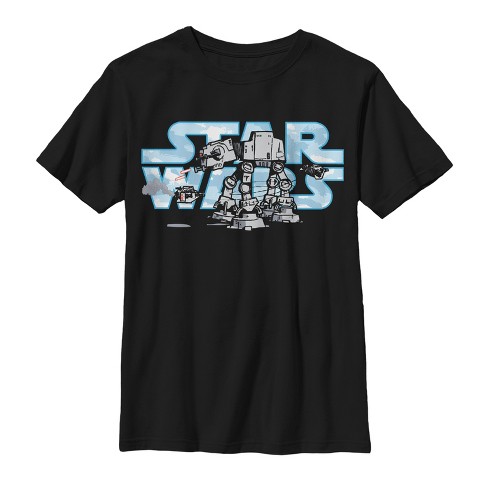 Boy s Star Wars Cartoon At at Journey T shirt Black Large Target