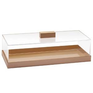 Acrylic Cake Stand with Dome | Elegant Serving Trays with Clear Lid | Perfect Cake Cover Loaf Cake & Dessert Log for Wedding & Kitchen - Elavain - 1 of 4