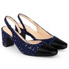 Allegra K Women's Plaid Cap Toe Slingback Chunky Heel Pumps - 3 of 4