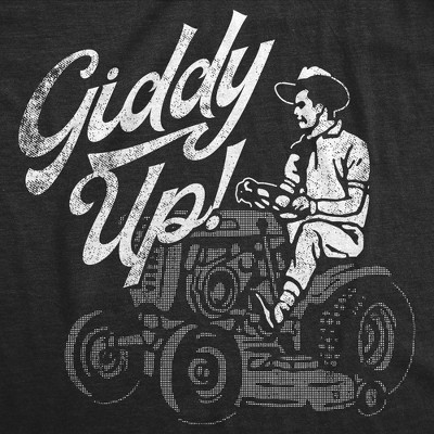 Мужские футболки Crazy Dog T-Shirts, Inc. Mens Funny T Shirts Giddy Up Sarcastic Lawn Mower Graphic Tee for Men - Crazy Dog Men's T Shirt Gift for Dad Black S — фото 2